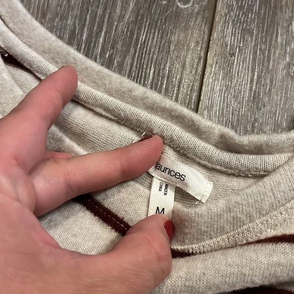 Maurices Maroon striped Sweater - Picture 2 of 3